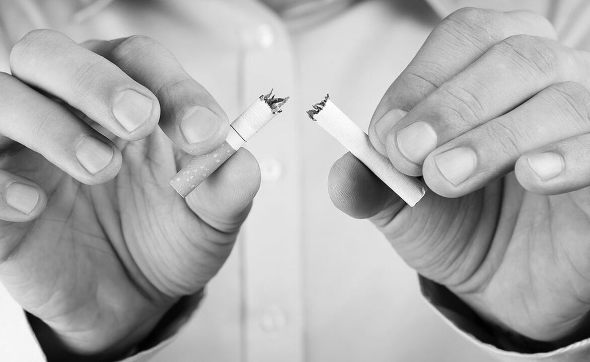 Rechazo de fumar con prostatitis